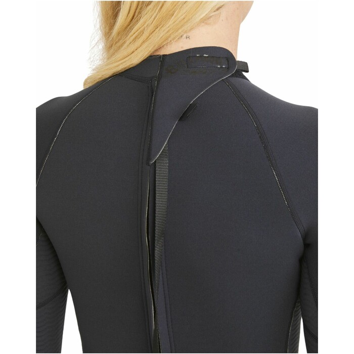 2024 Billabong Womens Spring Fever 2mm Back Zip Long Sleeve Shorty Wetsuit ABJW400101 - Black